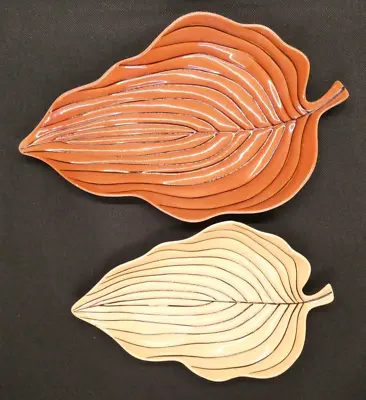 Two 1950/60's Carlton Ware Hand Painted Pinstripe #2439 Leaf Dishes • $60