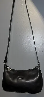 Rare Vintage LongChamp Convertible Shoulder Crossbody Bag Black Silver Hardware  • $200