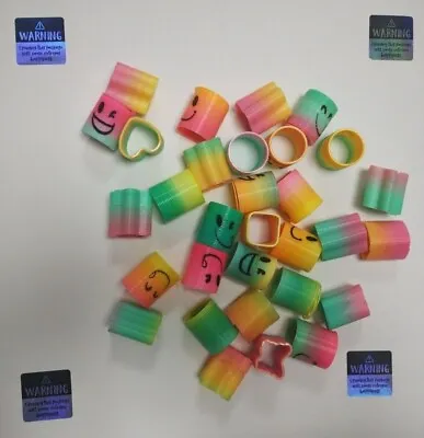 10 PCS Rainbow Emoji Slinky Fidget Fun Kids Toy Stress Relief Springy BULK  • £4.50