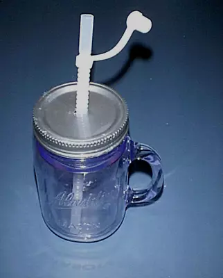 ALADDIN 16 Oz Insulated Acrylic Mason Drinking Mug 3-pc With Straw SILVER NEW! • $12.95