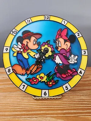 DISNEY Mickey And Minnie Mouse Round Clock Vintage  • £18