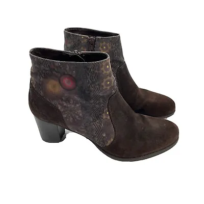 £33.51 • Buy Desigual Brown Suede Floral Ankle Boots Sz 41 Made In Spain Womens US Sz 10.5