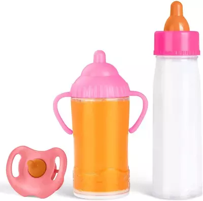 Aolso Magic Baby Doll Milk Bottle And Dummy 2 Pcs Magic Milk Bottles And 1 Pcs • £7.13