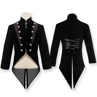 Medieval Vampire Coat Gothic Short Swallow-tailed Coat Jacket Cosplay Costume • $38.99