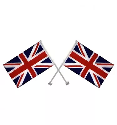 £2.80 • Buy 2 X Union Jack Window Car Flags United Kingdom Great Britain With Free Delivery.