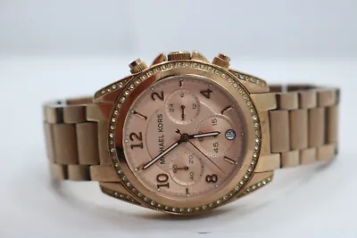 Women’s Michael Kors Blair Chronograph MK5263  Goldtone  Watch New Batt • $38