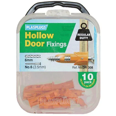 £3.93 • Buy Plasplugs DR308 DR 308 Hollow Door Fixings (10)