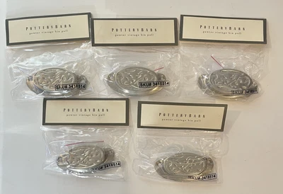 $25 • Buy Pottery Barn Vintage Pewter Bin Pull Drawer Pull Lot Of 5 New NIP