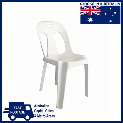 $39.95 • Buy Pipee Plastic Chair Stackable Commercial Dining Party Events Seat Chairs White