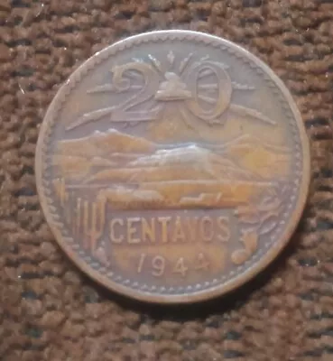 1944 Mexico ~ 20 Centavos Coin ~ Rare In Good Condition  • $0.99