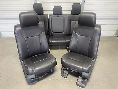 1999-2016 Ford F250 F350 F450 Super Duty Black Leather Lariat Front & Rear Seats • $1899.99