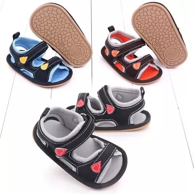 Baby Kids Boys Girls Shoes Sandals Toddlers Anti-slip Flat Slippers Summer 0-18M • £5.95