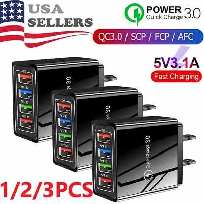 US 4 Port Fast Quick Charge QC 3.0 USB Hub Wall Home Charger Power Adapter Lot • $7.19