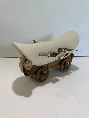 $49.99 • Buy Folk Art Wooden WESTERN Covered Wagon Model Conestoga Wood & Metal Tools Gun VTG