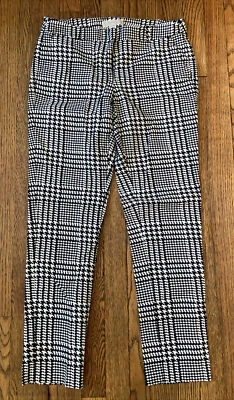 $7.99 • Buy MICHAEL KORS Black & White Houndstooth Straight Leg Ankle Pants, Size 6