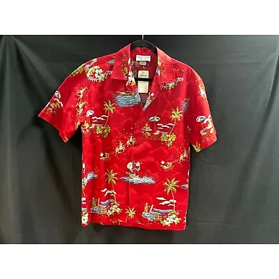 Pacific Legends Christmas Mele Kalikimaka Hawaiian Shirt Santa Claus M NWT • $18.14