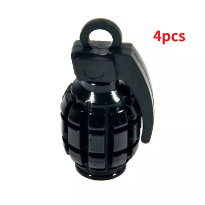 4 Pcs Aluminum Black Bomb Grenade Style Wheel Tyre Tire Valve Stem Cap Cover Car • $4.99