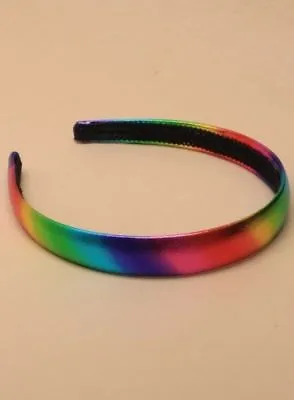 Rainbow Satin ALICE BAND : GIRLS LADIES Party Dress Up 1  Wide • £2.99