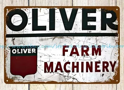 OLIVER FARM MACHINERY TRACTOR EQUIPMENT Metal Tin Sign Brew Pub Garage Decor • $18.86