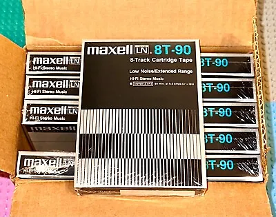 Box Of 10     Maxell  Ln    8t 90    Blank 8 Track Tapes   (10) (sealed) • $143.99