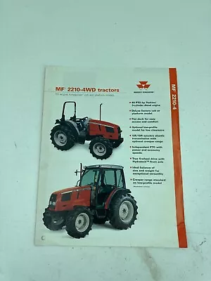 Massey Ferguson 2210 4wd Tractor Literature Brochure Spec Sheet 1 Page • $9.99