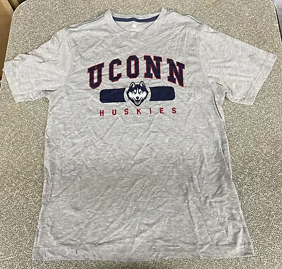 NWT UConn Huskies Colosseum Athletics Grey Crew Neck Short Sleeve Shirt Mens L • $19.99