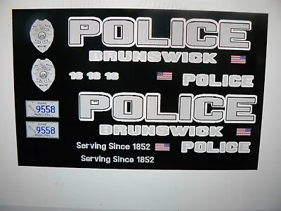 Brunswick  Maine Police Patrol Car Decals 1:24 Grey Letters • $13.99
