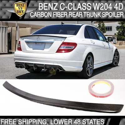 Benz C-Class W204 08-14 Rear Trunk Spoiler Wing Real Carbon Fiber CF • $139.99