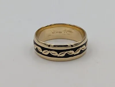 14k Yellow Gold Na Hoku Maile Leaf Men's Band Size 11 Weighs 7.13g • $750