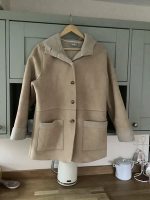 £5.90 • Buy Ladies Wallis Sheepskin Style Coat Size M 12/14 Uk Hooded With Pockets