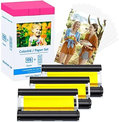 Lot Compatible KP-108IN Ink Cartridge&Photo Paper Canon Selphy CP 1300 1200 1000 • £29.55