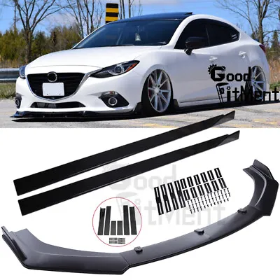 For Mazda 3 6 Axela CX 5 7 Miata MX RX 8 Front Bumper Lip + Side Skirt Extension • $138.27