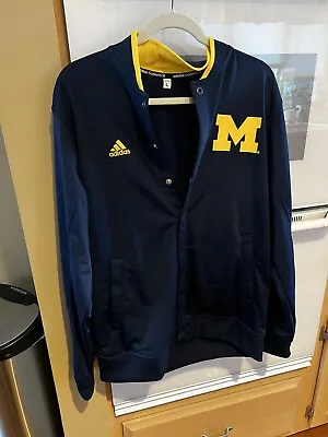 NWOT Adidas University Of Michigan Wolverines Basketball Warmup Jacket - LARGE • $14.50