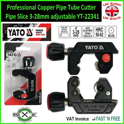 Professional Copper Pipe Tube Cutter Pipe Slice 3-28mm Adjustable YT-22341 • £4.97