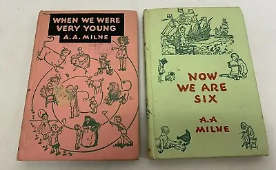 $22 • Buy Lot Of 2 A.A. Milne Books When We Were Very Young, Now We Are Six 1950 HC Illus 