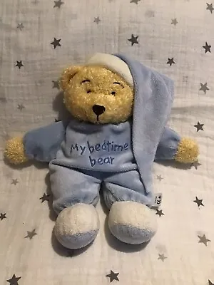 Mothercare My Bedtime Bear Teddy Blue Soft Toy Blankie Comforter Vintage • £39.99