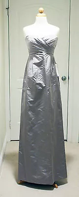  J.crew Collection $405 Nwt Arabelle Long Dress In Silk Taffeta Silver Size 6 8  • $245