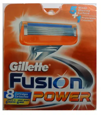 Gillette Fusion Power Razor Blades 8 Cartridges (Bulk Packaging) • $20.49