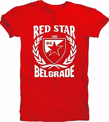 Red Star Belgrade Serbia Football Soccer UEFA Men's Tee T-Shirt Handmade Fan S • $20.99