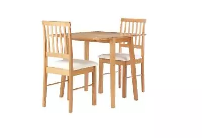 Birlea Drop Leaf Dining Set Table 2 Chairs Folding Space Saving Oak Effect • £239.99