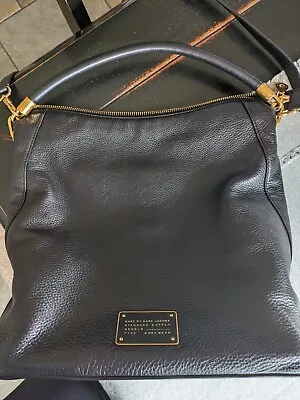 Marc Jacobs Black Leather Hobo Shoulder Bag W/Crossbody Strap - Excellent • $175