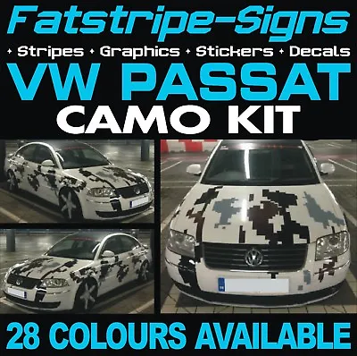 To Fit VW PASSAT CAMO GRAPHICS STICKERS STRIPES DECALS VOLKSWAGEN V DUB GTI R36 • $124.49