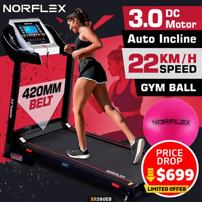 $699 • Buy NORFLEX Electric Treadmill Home Gym Exercise Equipment Fitness Machine Gym Run