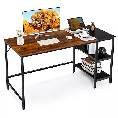 Giantex 140 CM Computer Desk Writing Study Table Home Office W/Bookshelf • $109.95