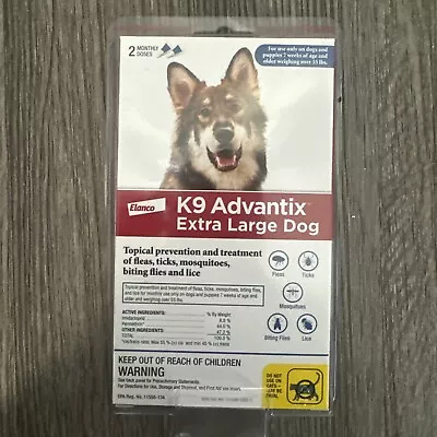 K9 Advantix Flea Tick & Mosquito Prevention For Extra Large Dogs Over 55 Lbs 2 • $21.99
