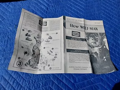 Original Glow WOLF-MAN Aurora Model Kit Instruction Sheet ONLY Kit 450 Canada  • $1.43