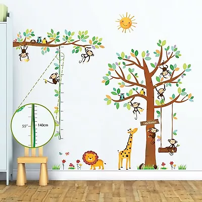 Wall Sticker Animal Tree Decal Growth Chart Vinyl Mural Art Home Kids Room Decor • $29.99