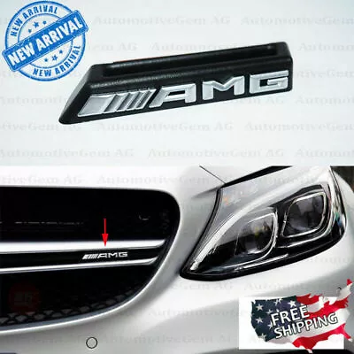 AMG Front Grille Emblem Radiator Chrome Badge For Mercedes C63S E63S CLA45 GLA45 • $17.99