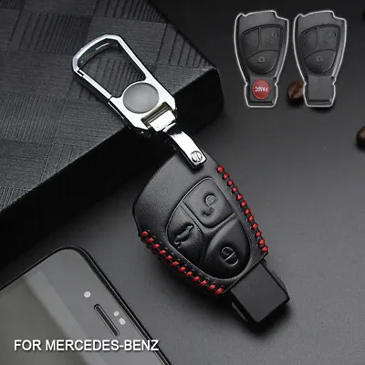 Premium Leather Car Key Fob Case Cover For Mercedes-Benz C R CL GL SL CLK SLK • $16.99