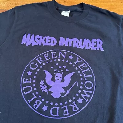Masked Intruder Band Shirt Green Yellow Red Blue Tour Concert T-Shirt Size S • $36.99